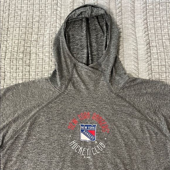 NHL Gray New York Rangers Hockey Club DriFit Hoodie - Picture 1 of 6